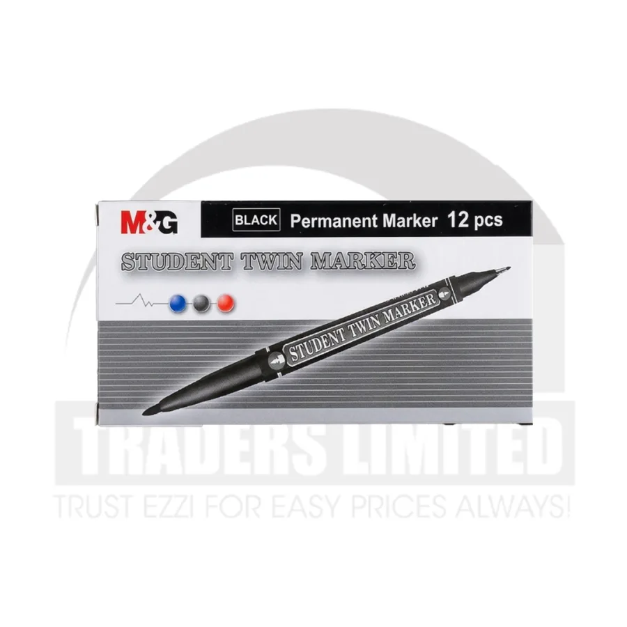 M&G 7471 Double Tip Permanent Marker - Black