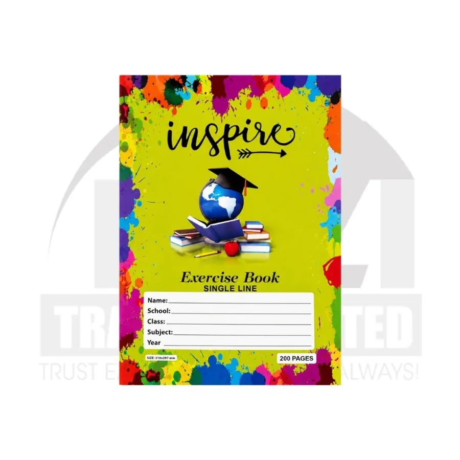 Inspire Exercise Book A4 - Single Line (200 Pages)