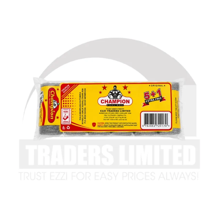 Champion Steelwool Convenient Pack - 5 + 1 Pieces